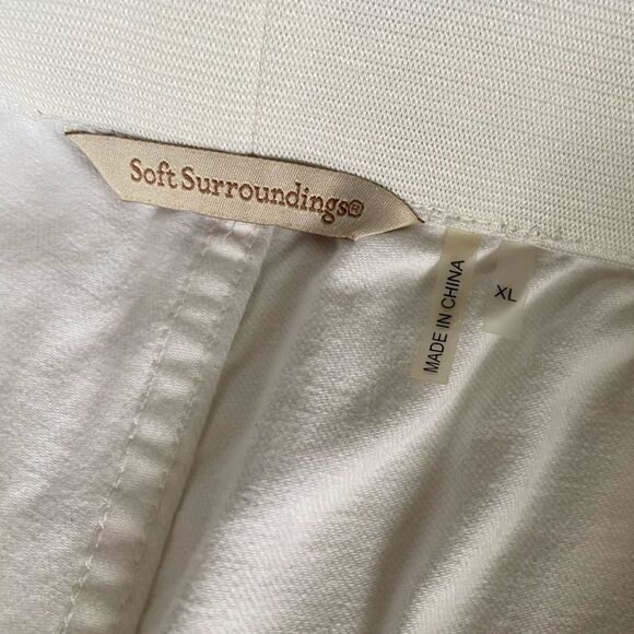 Soft Surroundings Pull On Pants White Elastic Waist Womens Size XL - Picture 5 of 6